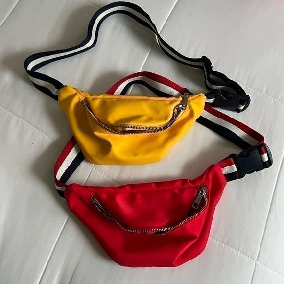 Forever 21 Handbags - Forever 21 Red & Yellow Belt Bag Fanny Packs Zip Adjustable Strap